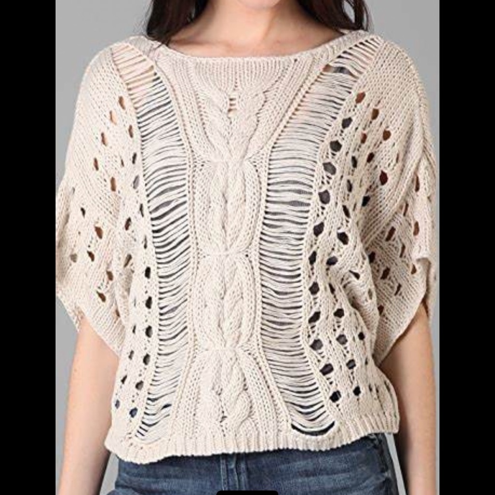 TEXTILE Elizabeth and James distressed knit sweater. Size medium.